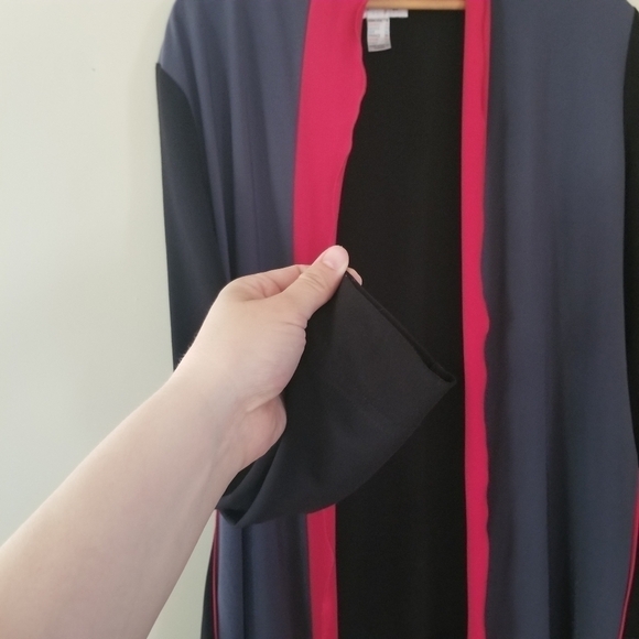 Joseph Ribkoff Open Front Colourblock Cardigan Size 8 Stretch - Picture 4 of 7